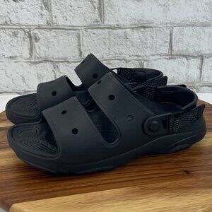 Crocs Classic All Terrain Womens 8 Mens 6 Black Open Toe Adjustable Sandals